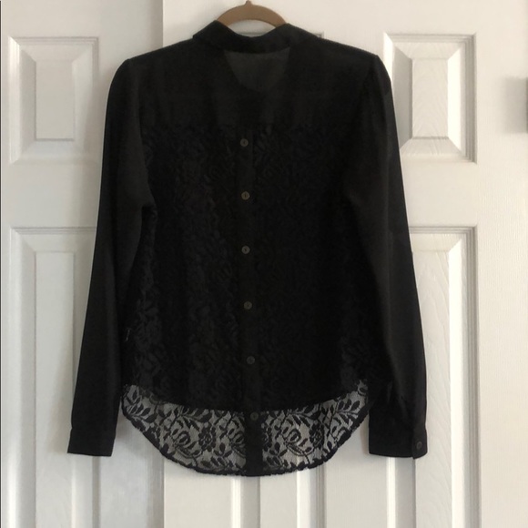 blu pepper collared button down, M, sheer - Picture 4 of 8